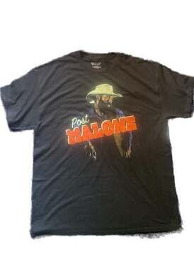 Post Malone Cowboy Tour T Shirt Sz XL Black Distressed Concert Stadium Posty Co